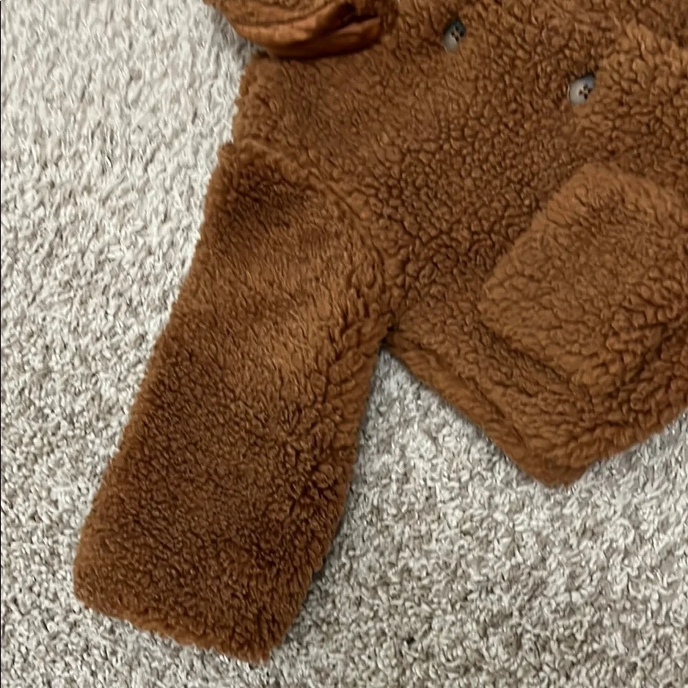OshKosh Brown Sherpa Button Down Jacket - Size 18 months